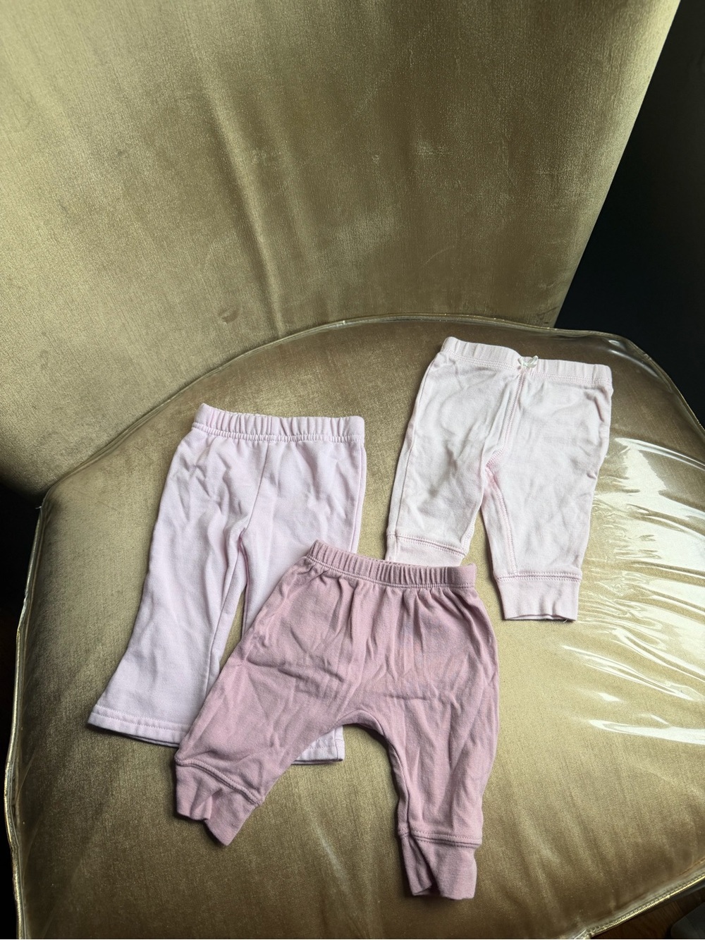 cloud island Baby Leggings Set in Light Pink and Pale Pink